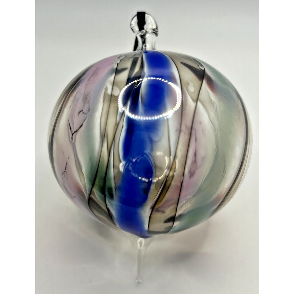 Vintage Art Glass Twisted Blue Purple Green Maroon Ornament‎ U257/6